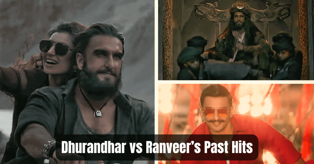 Ranveer Singh movies: Dhurandhar, Padmaavat, and Simmba, showing a comparison of their box office performance.