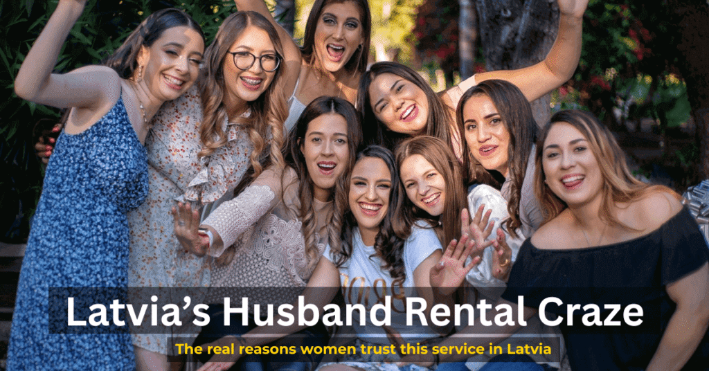 A group of Latvian women standing outdoors and looking at the camera.