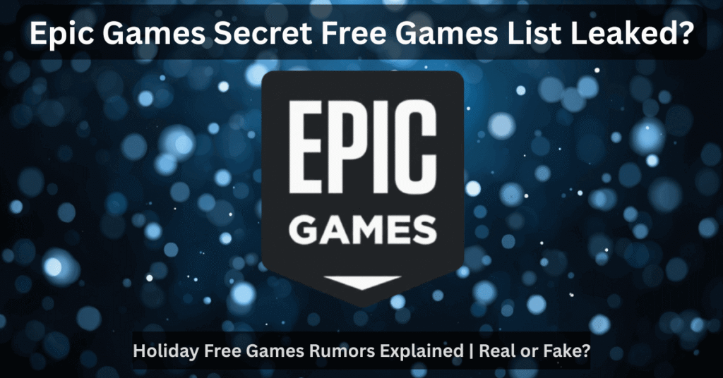 Epic Games holiday free games rumor featured image with logo and dark background