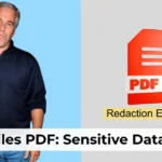 Feature image showing Jeffrey Epstein on one side and a generic Epstein Files PDF file icon with a redaction warning.