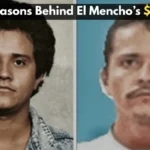 Side by side photos of El Mencho with $15M bounty headline