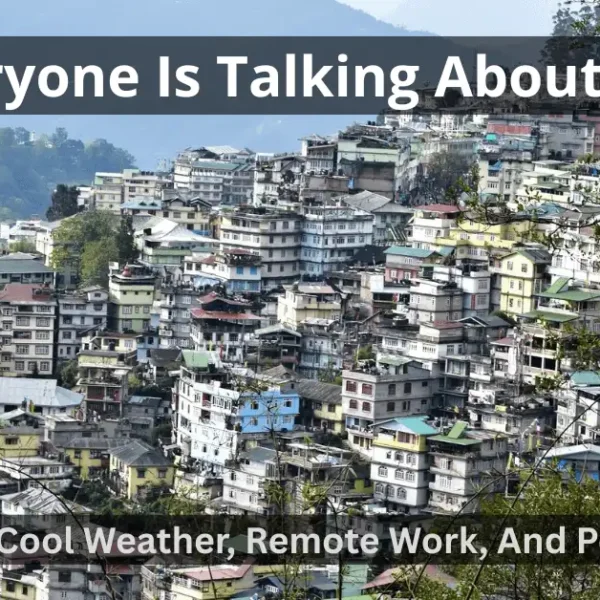 Gangtok city with green hills, clean environment, and small buildings in daylight