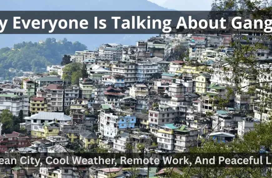 Gangtok city with green hills, clean environment, and small buildings in daylight