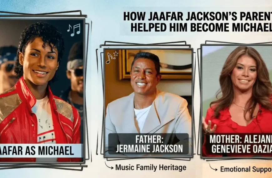Jaafar Jackson parents Jermaine Jackson and Alejandra Genevieve Oaziaza in a collage.