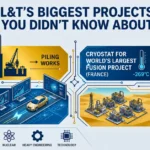 L&T major projects including luxury towers, fusion project, vehicle testing, and gas field work