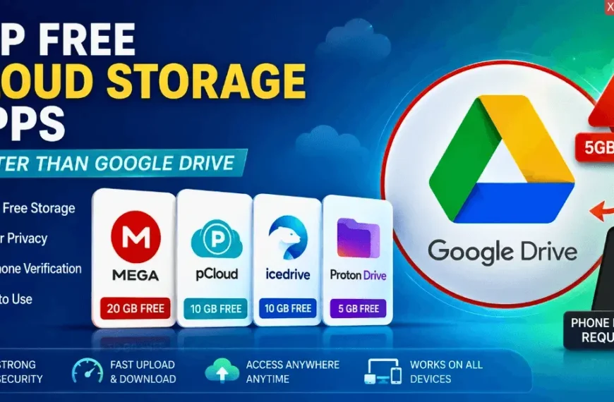 Top free cloud storage apps better than Google Drive with MEGA, pCloud, IceDrive, and Proton Drive free storage options.