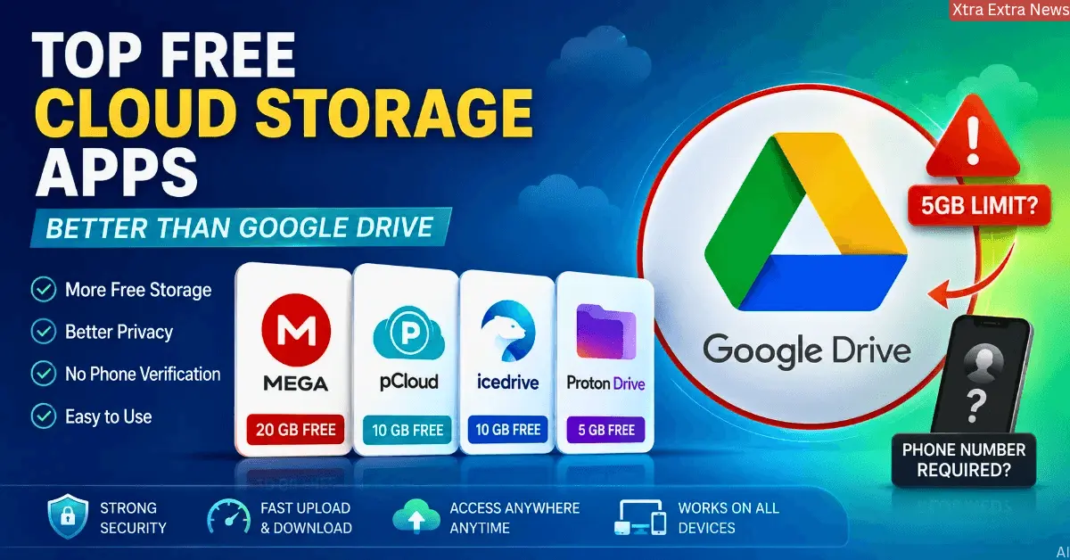 Top free cloud storage apps better than Google Drive with MEGA, pCloud, IceDrive, and Proton Drive free storage options.