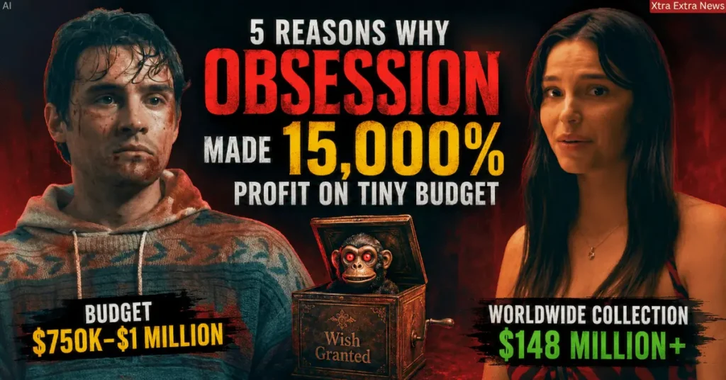 Bear and Nikki from Obsession movie with text about 15,000 percent profit from a small budget