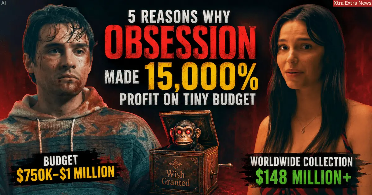 Bear and Nikki from Obsession movie with text about 15,000 percent profit from a small budget