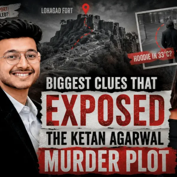 Feature image for the Ketan Agarwal murder plot blog showing Ketan Agarwal, Siya Goyal, Lohagad Fort, and the main investigation clues.