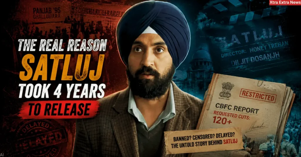 Satluj movie feature image showing Diljit Dosanjh and text about why the film took 4 years to release