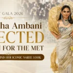 Isha Ambani Met Gala 2026 look in a gold saree instead of a Western gown.