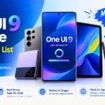 Samsung One UI 9 update feature image showing Galaxy phones and tablets