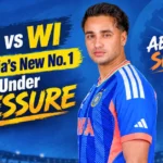 Abhishek Sharma in India cricket jersey for IND vs WI T20I series