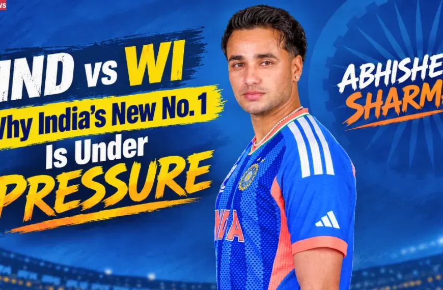 Abhishek Sharma in India cricket jersey for IND vs WI T20I series