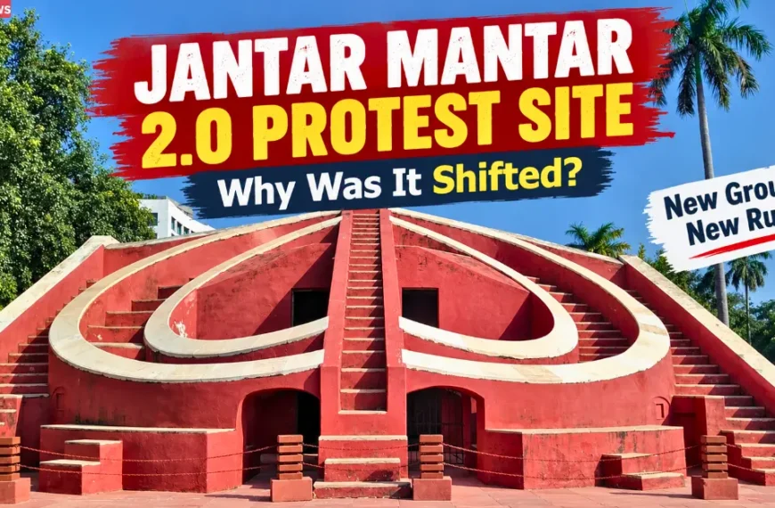 Jantar Mantar 2.0 Protest and the change in approved protest sites in Delhi.